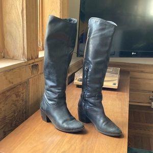 Sam Edelman soft black leather under knee riding boots